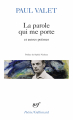 Couverture La parole qui me porte Editions Gallimard  (Poésie) 2020