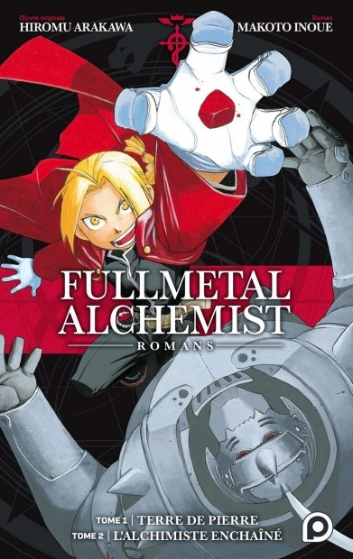 Couverture Fullmetal Alchemist (roman), double, tomes 1 et 2 : Terre de pierre, L'alchimiste enchaîné