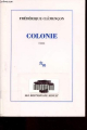 Couverture Colonie Editions de Minuit 2003