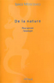 Couverture De la nature Editions Métailié (Traversées) 2002