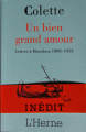 Couverture Un bien grand amour:  lettres à Musidora, 1908-1953 Editions de L'Herne 2014