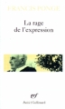 Couverture La rage de l'expression Editions Gallimard  (Poésie) 1976