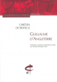 Couverture Guillaume d'Angleterre Editions Honoré Champion (Champion Classiques) 2007