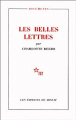 Couverture Les belles lettres Editions de Minuit 2012