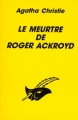 Couverture Le meurtre de Roger Ackroyd Editions du Masque 2001