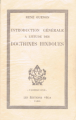 Couverture Introduction générale à l'étude des doctrines hindoues Editions Véga 1976