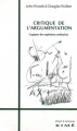 Couverture Critique de l’argumentation : Logiques des sophismes ordinaires Editions Kimé 1992