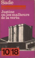 Couverture Justine ou les malheurs de la vertu Editions 10/18 1972