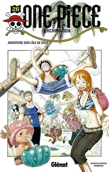 Couverture One Piece, tome 026 : L'île de Dieu / Aventure sur l'île de Dieu