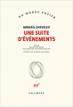 Couverture Une suite d'évènements Editions Gallimard  (Du monde entier) 2021