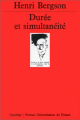 Couverture Durée et simultanéité Editions Presses universitaires de France (PUF) (Quadrige) 1992