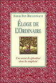 Couverture Éloge de l'ordinaire Editions du Roseau 2004