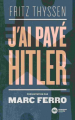 Couverture J'ai payé Hitler Editions Nouveau Monde 2019