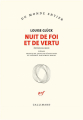 Couverture Nuit de foi et de vertu Editions Gallimard  (Du monde entier) 2021