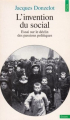Couverture L'invention du social Editions Points (Essais) 1994