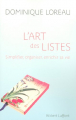Couverture L'art des listes Editions Robert Laffont 2011