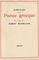 Couverture Anthologie de la poésie grecque Editions Stock 1995
