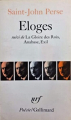 Couverture Eloges suivi de La Gloire des Rois, Anabase, Exil Editions Gallimard  (Poésie) 1986