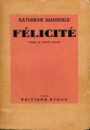 Couverture Félicité Editions Stock 1945