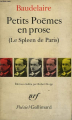 Couverture Petits Poèmes en prose Editions Gallimard  (Poésie) 1973