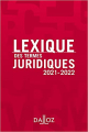 Couverture Lexique des termes juridiques Editions Dalloz 2021