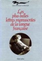 Couverture Les plus belles manuscrites de la langue française Editions Robert Laffont (La Mémoire de l'Encre) 1992