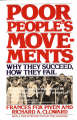Couverture Poor People's Movements: Why They Succeed, How They Fail  Editions Vintage 1978