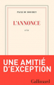 Couverture L'annonce Editions Gallimard  (Blanche) 2022