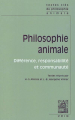 Couverture Philosophie animale Editions Vrin 2010