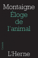 Couverture Éloge de l'animal Editions de L'Herne 2009