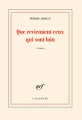 Couverture Que reviennent ceux qui sont loin Editions Gallimard  (Blanche) 2022