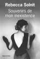 Couverture Souvenirs de mon inexistence Editions de l'Olivier (Littérature étrangère) 2022