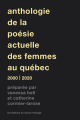 Couverture Anthologie de la poésie actuelle des femmes au Québec Editions du Remue-ménage 2021