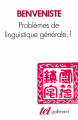 Couverture Problèmes de linguistique générale, tome 1 Editions Gallimard  (Tel) 1976
