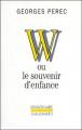 Couverture W ou le souvenir d'enfance Editions Gallimard  (L'imaginaire) 1993