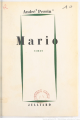 Couverture Mario Editions Julliard 1955