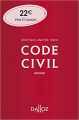 Couverture Code civil Editions Dalloz 2022