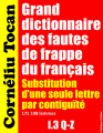 Couverture Grand dictionnaire des fautes de frappe du français : Substitution d’une seule lettre par contiguïté (Q-Z) Editions Créatique 2022