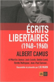 Couverture Ecrits libertaires (1948-1960) Editions Indigène 2013