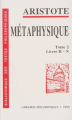 Couverture Métaphysique, tome 2 : Livres H-N Editions Vrin (Librairie philosophique) 1991