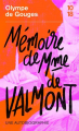 Couverture Mémoire de Mme de Valmont Editions 10/18 2022