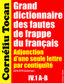Couverture Grand dictionnaire des fautes de frappe du français : Adjonction d’une seule lettre par contiguïté (A-B) Editions Créatique 2022