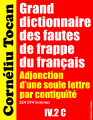 Couverture Grand dictionnaire des fautes de frappe du français : Adjonction d’une seule lettre par contiguïté (C) Editions Créatique 2022