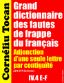 Couverture Grand dictionnaire des fautes de frappe du français : Adjonction d’une seule lettre par contiguïté (E-F) Editions Créatique 2022