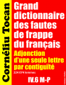 Couverture Grand dictionnaire des fautes de frappe du français : Adjonction d’une seule lettre par contiguïté (M-P) Editions Créatique 2022