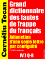 Couverture Grand dictionnaire des fautes de frappe du français : Adjonction d’une seule lettre par contiguïté (Q-R) Editions Créatique 2022