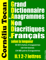 Couverture Grand Dictionnaire des Anagrammes Non Diacritiques du Français selon la longueur (2-7 lettres) Editions Créatique 2022