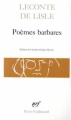 Couverture Poèmes barbares Editions Gallimard  (Poésie) 1985