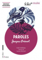 Couverture Paroles Editions Folio  (+ Collège) 2016