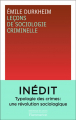 Couverture Leçons de Sociologie Criminelle Editions Flammarion (Essais) 2022
